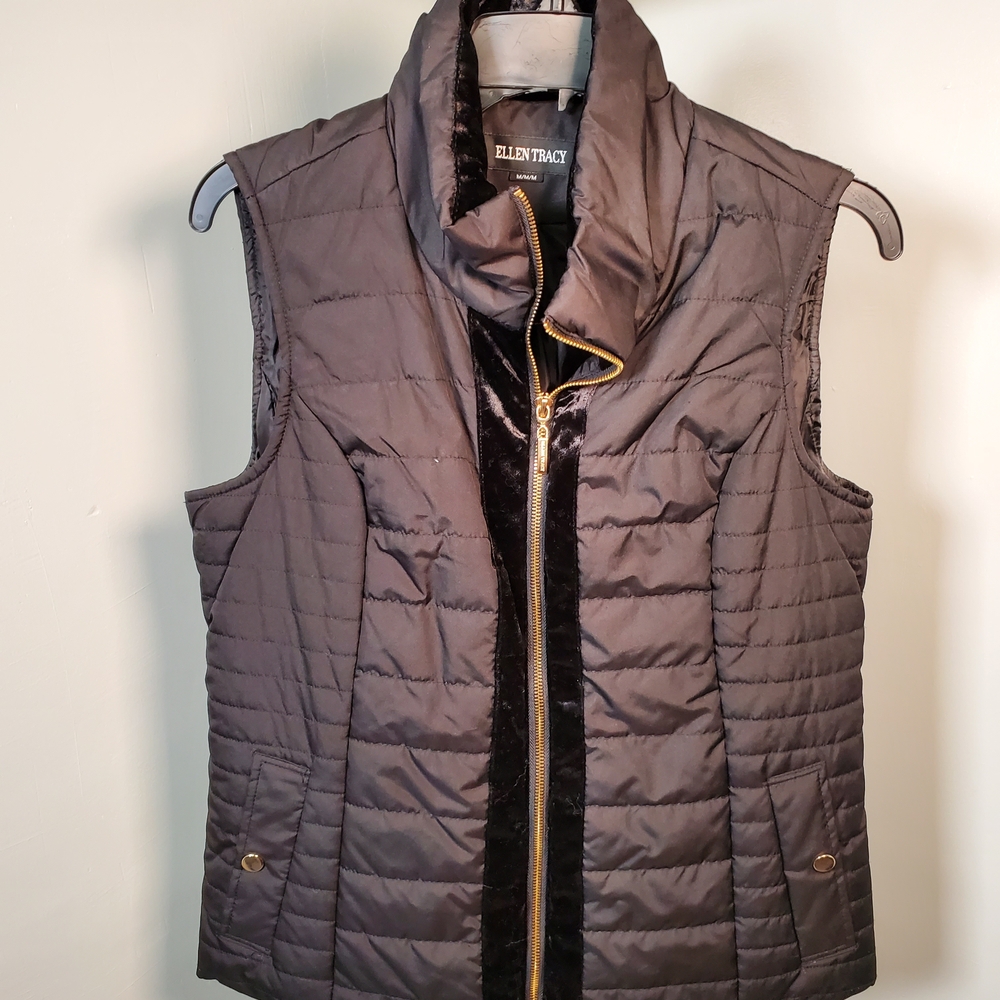 Ellen Tracy Women's Gray Quilted Vest